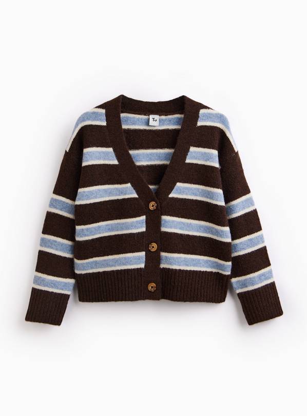 Brown Stripe Knitted Cardigan 11 years