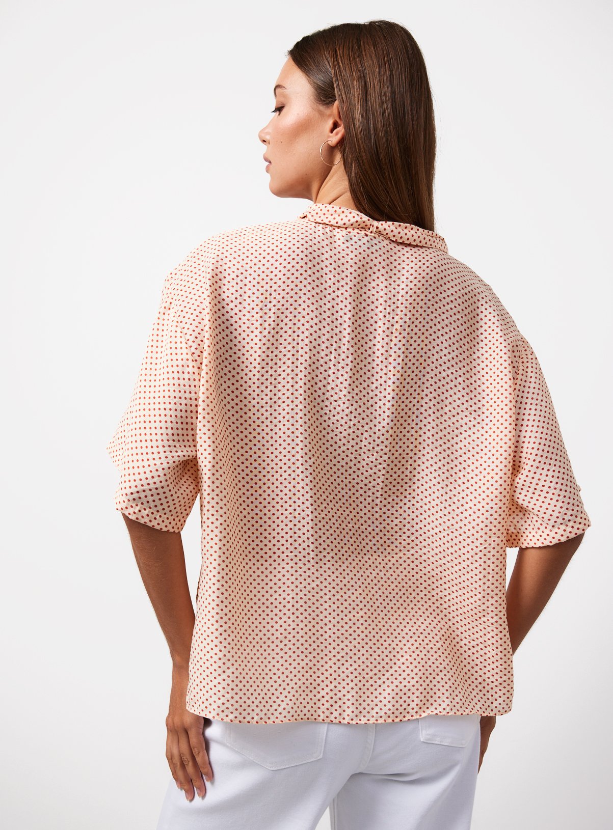 Orange Polka Dot Print Scarf Shirt 18 - Image 4 thumbnail