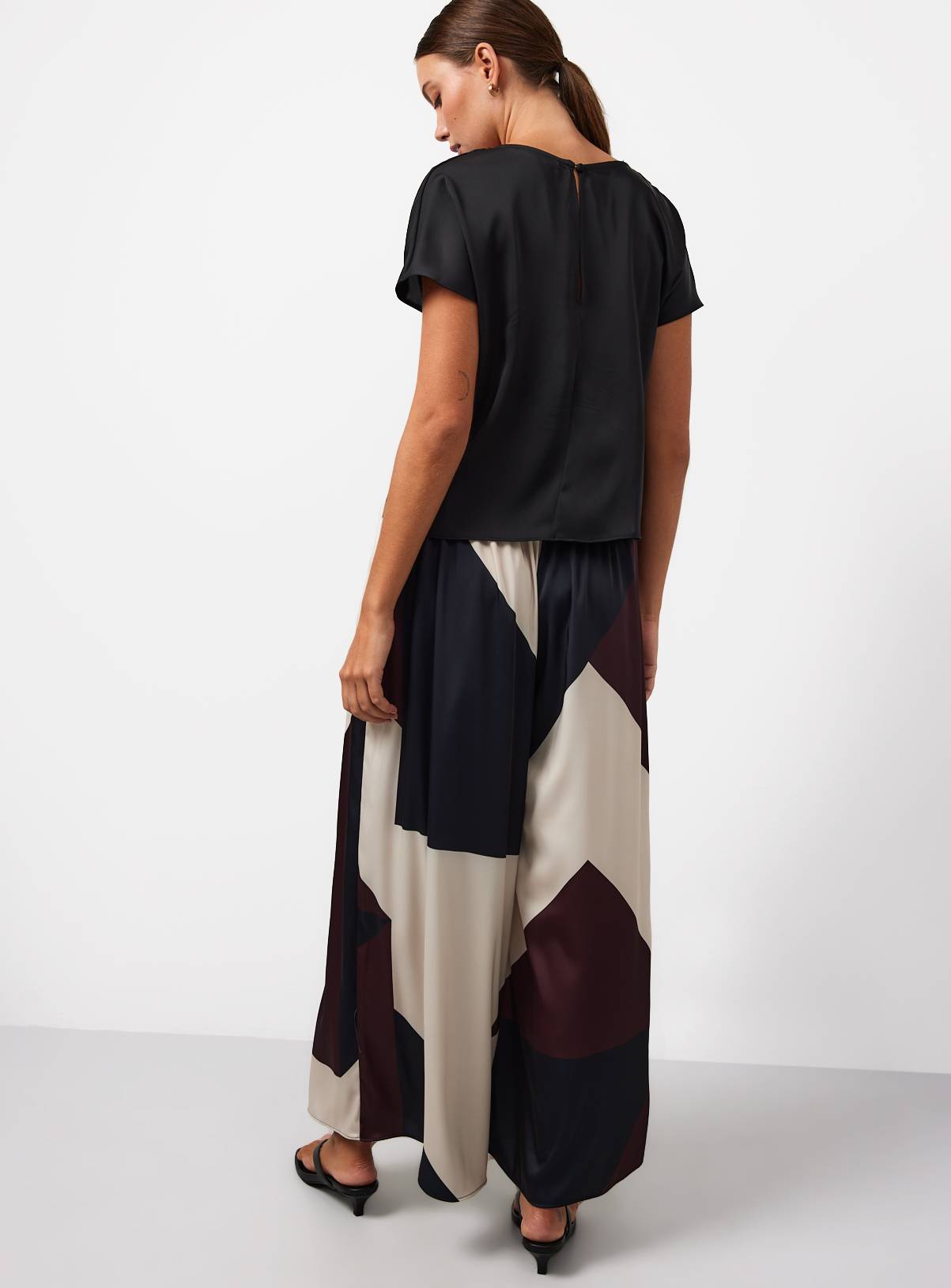 Black Satin Cowl Neck Top 24 - Image 4