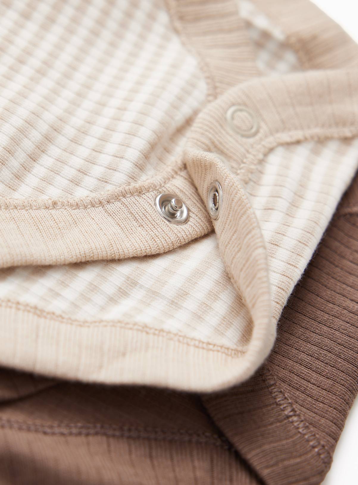 Brown Stripe Long Sleeve Bodysuits 5 Pack Up to 1 mth - Image 2