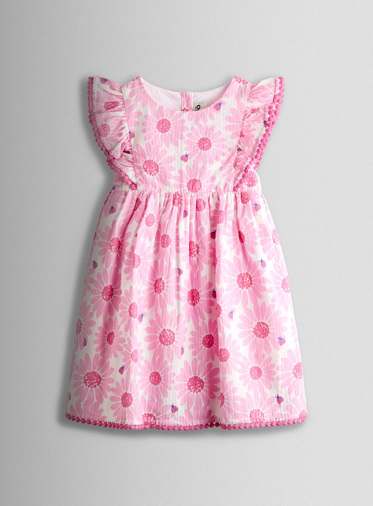 JOJO MAMAN BÉBÉ Flower & Ladybird Puff Sleeve Seersucker Dress 4-5 Years - Image 1