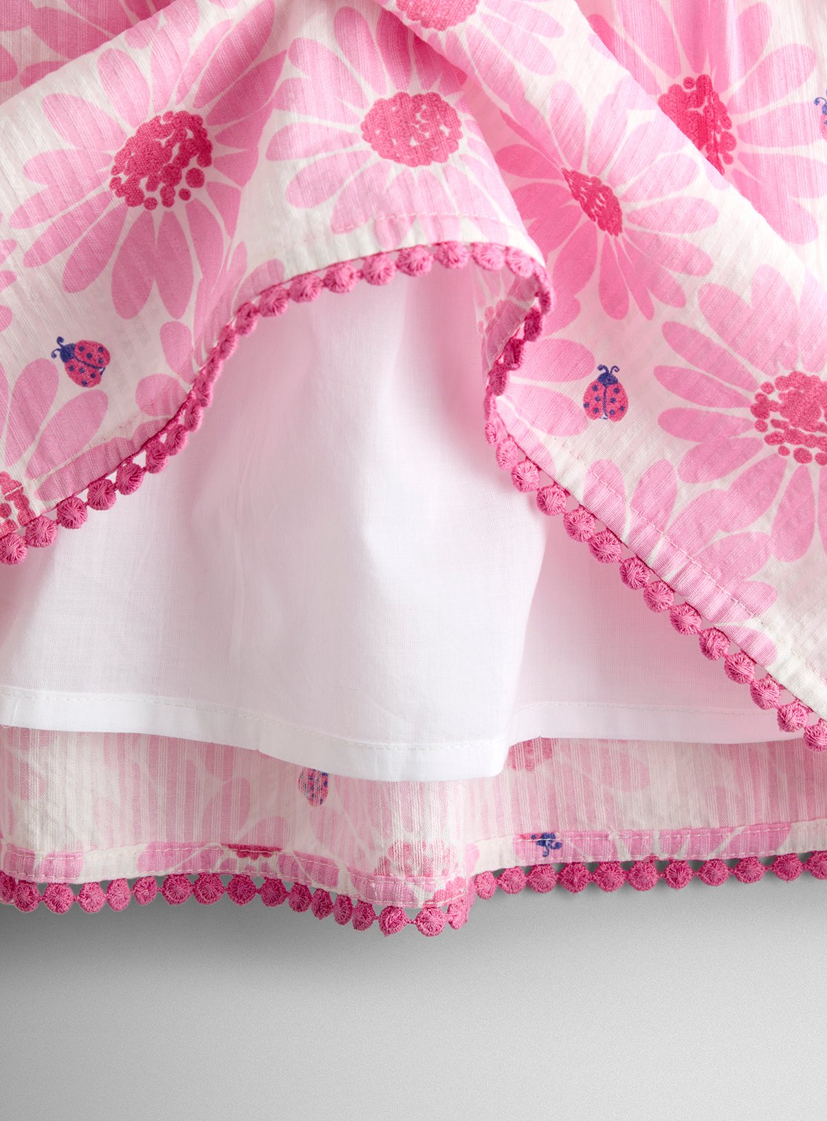 JOJO MAMAN BÉBÉ Flower & Ladybird Puff Sleeve Seersucker Dress 4-5 Years - Image 3 thumbnail