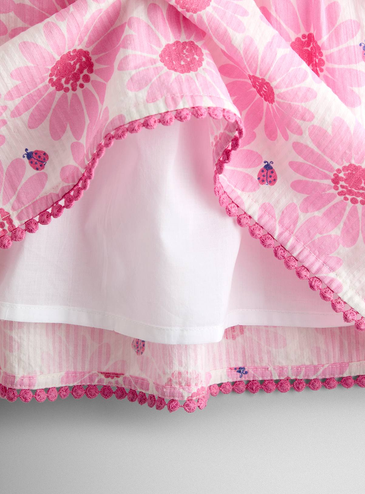 JOJO MAMAN BÉBÉ Flower & Ladybird Puff Sleeve Seersucker Dress 4-5 Years - Image 3