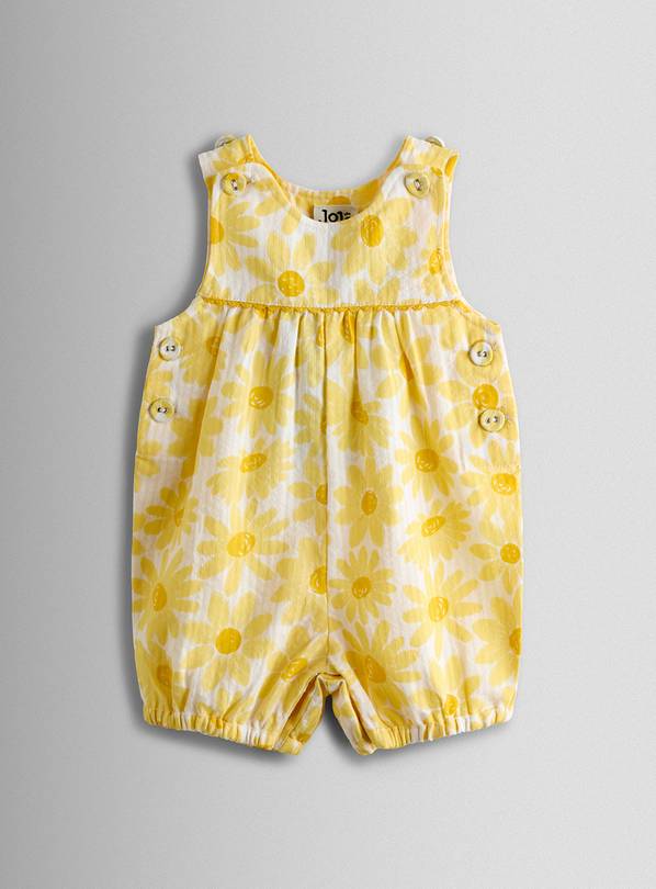 JOJO MAMAN BÉBÉ Sunflower Printed Seersucker Dungaree 18-24 months