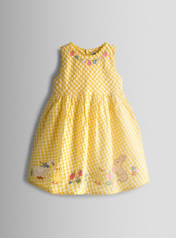 JOJO MAMAN BÉBÉ Duck & Bunny Bias Gingham Dress 6-7 Years