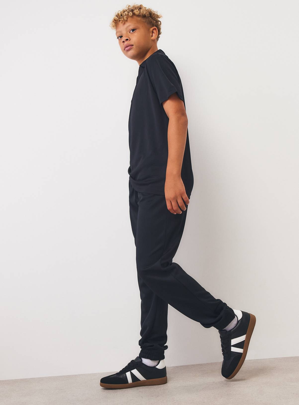 Black Poly Mesh Joggers 9 years - Image 1