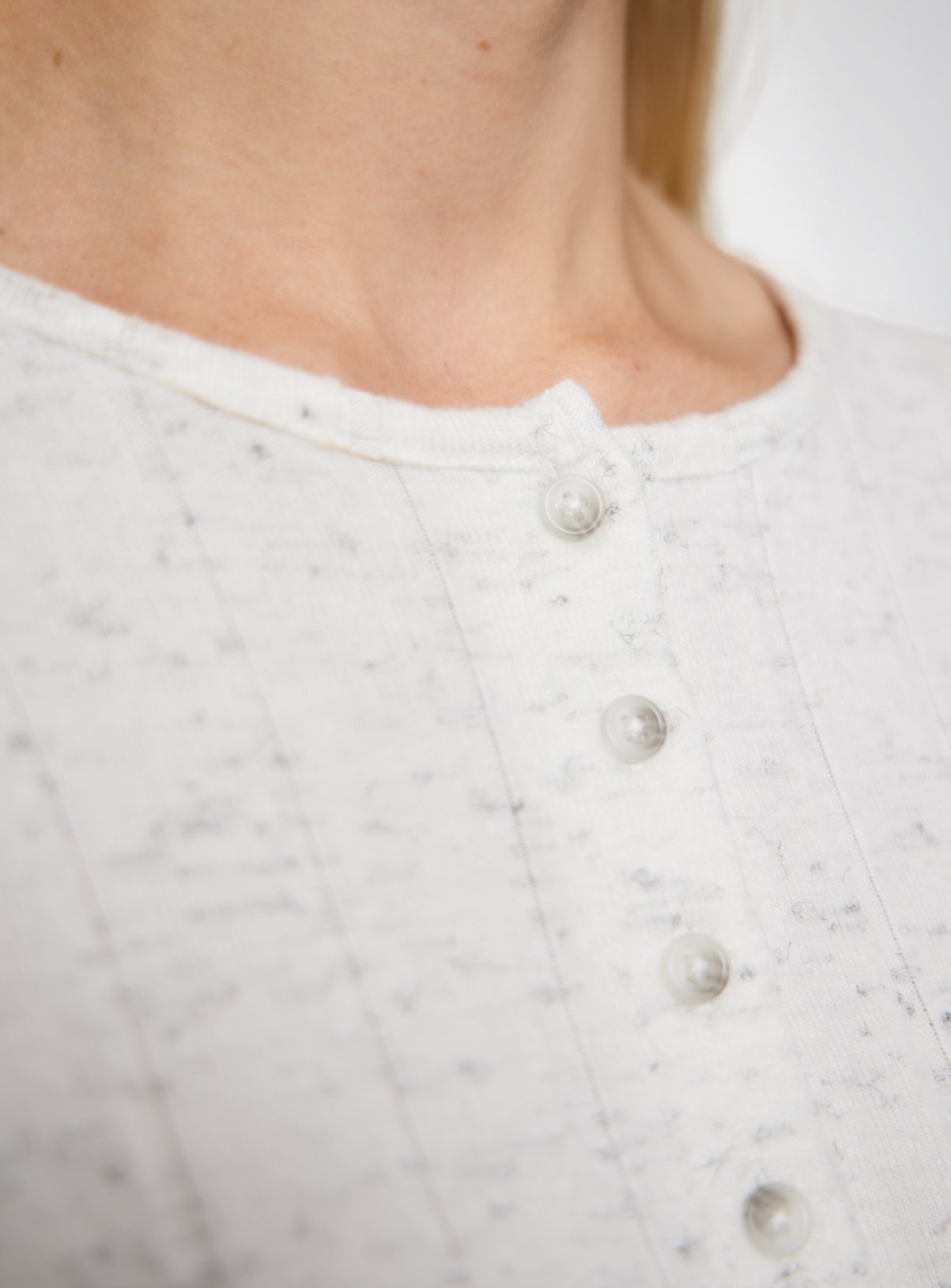 Grey Wide Rib Long Sleeve Pyjama Co-ord Top L - Image 3 thumbnail