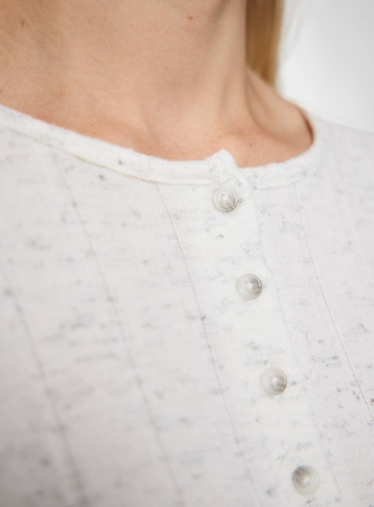 Grey Wide Rib Long Sleeve Pyjama Co-ord Top L - Image 3