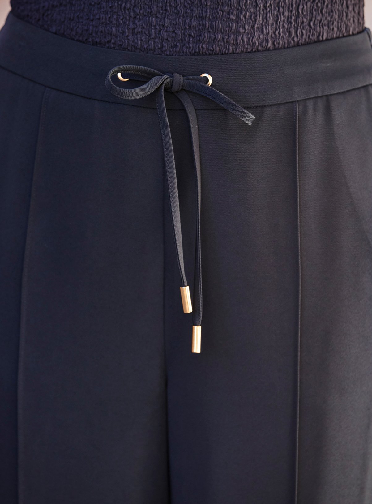 SOSANDAR Navy Blue Side Stripe Tapered Trousers 6 - Image 5 thumbnail