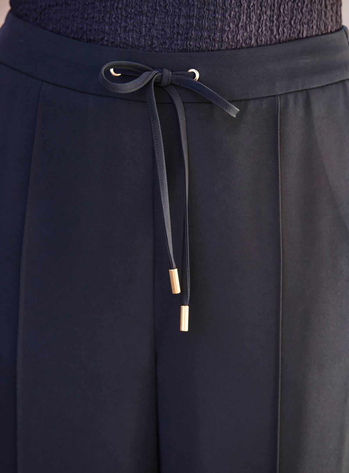 SOSANDAR Navy Blue Side Stripe Tapered Trousers 6 - Image 5