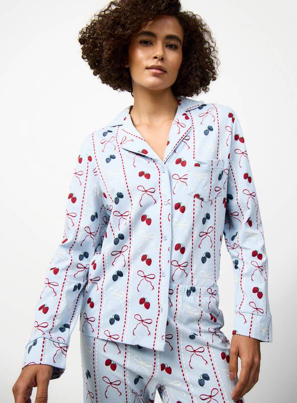 Blue Berries & Bows Print Traditional Pyjamas XL