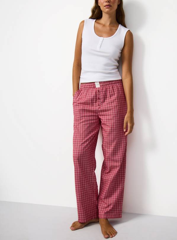 Red Check Print Pyjama Bottoms XL