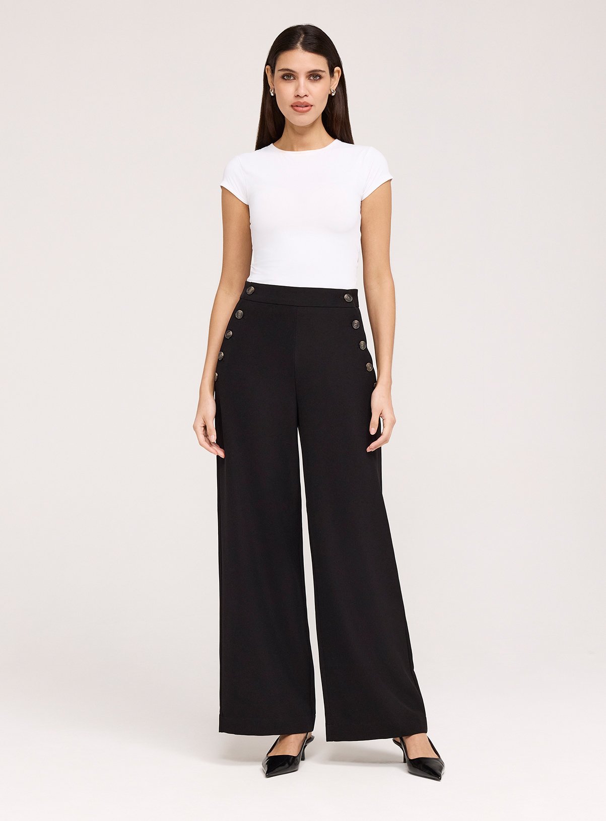 FINERY Nellie Gaberdine Trouser Black 18 - Image 3 thumbnail