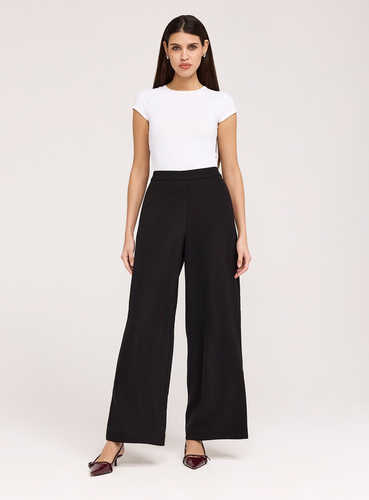 FINERY Nat Gaberdine Trouser Black 12 - Image 3 thumbnail
