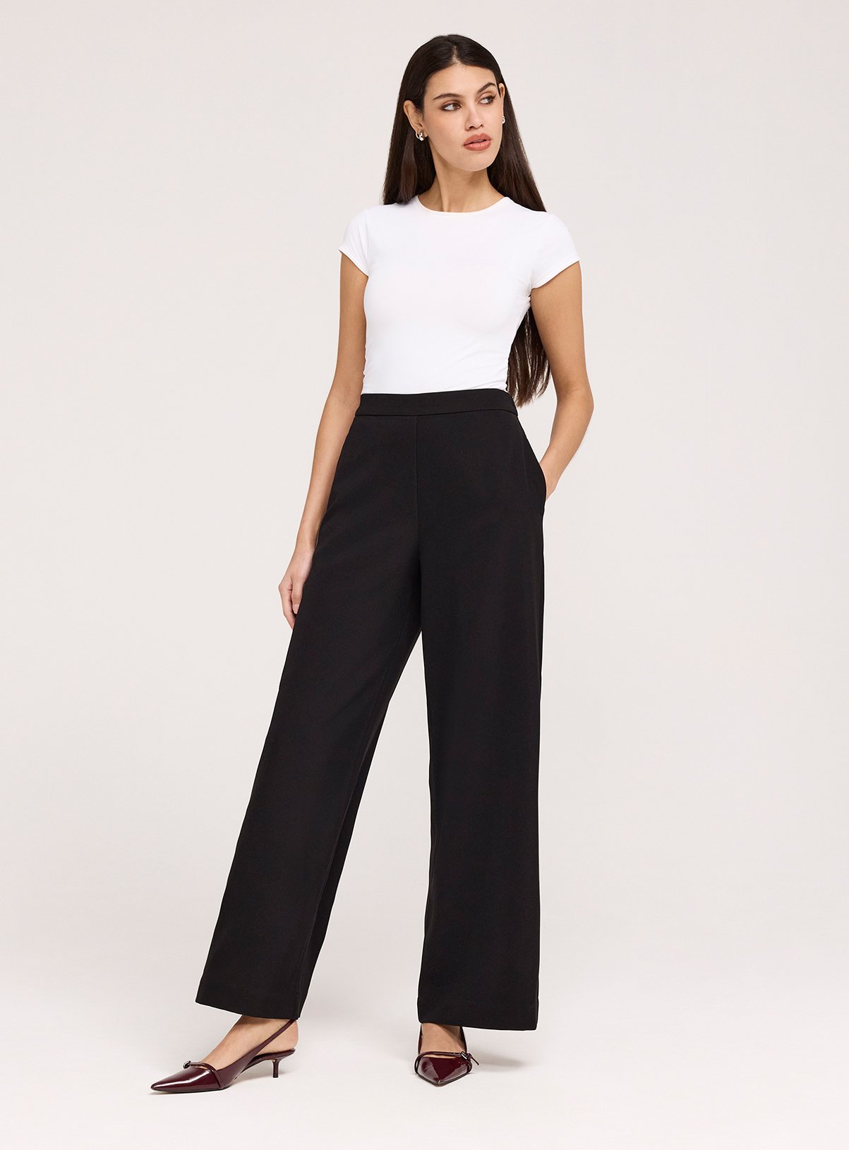 FINERY Nat Gaberdine Trouser Black 12 - Image 4 thumbnail