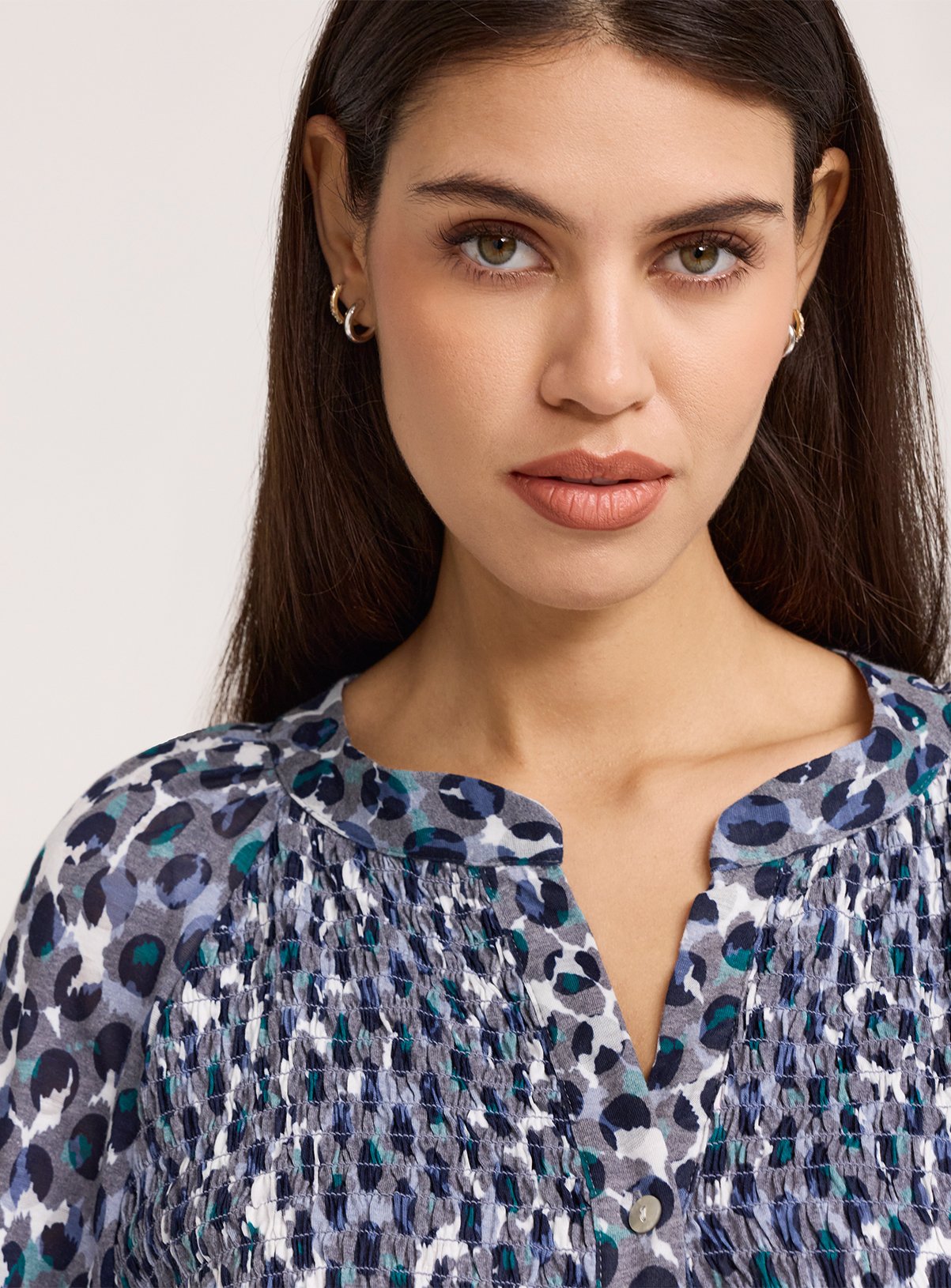 FINERY Martha Blouse Blue Animal Print 14 - Image 2 thumbnail