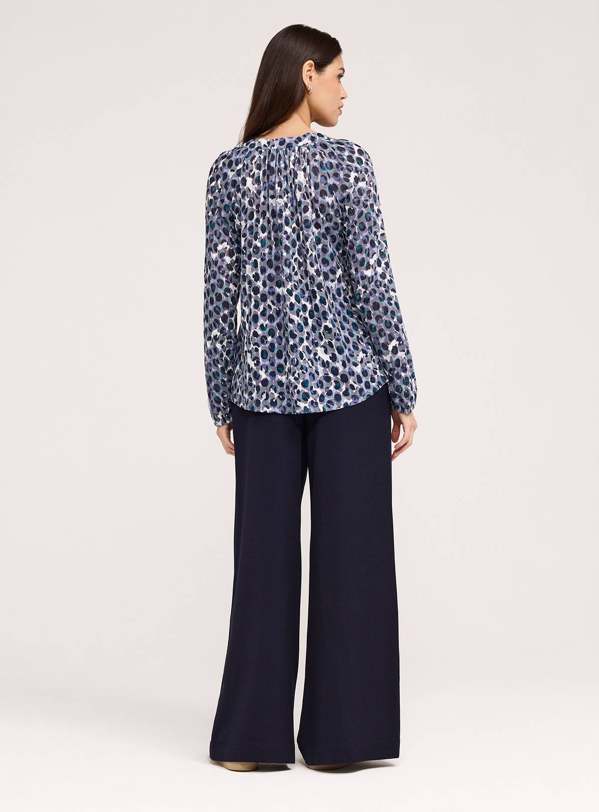 FINERY Martha Blouse Blue Animal Print 16 - Image 4