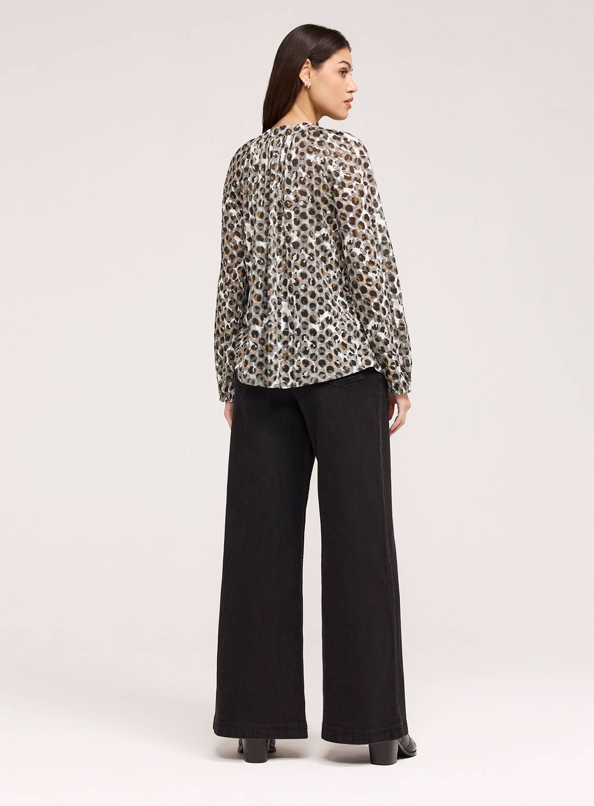 FINERY Martha Blouse Khaki Animal Print 20 - Image 5