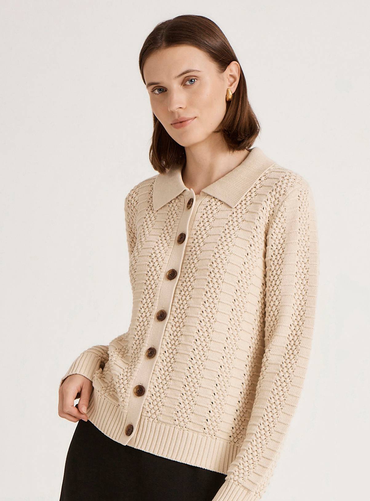FINERY Emlyn Cardigan Oatmeal 14 - Image 1