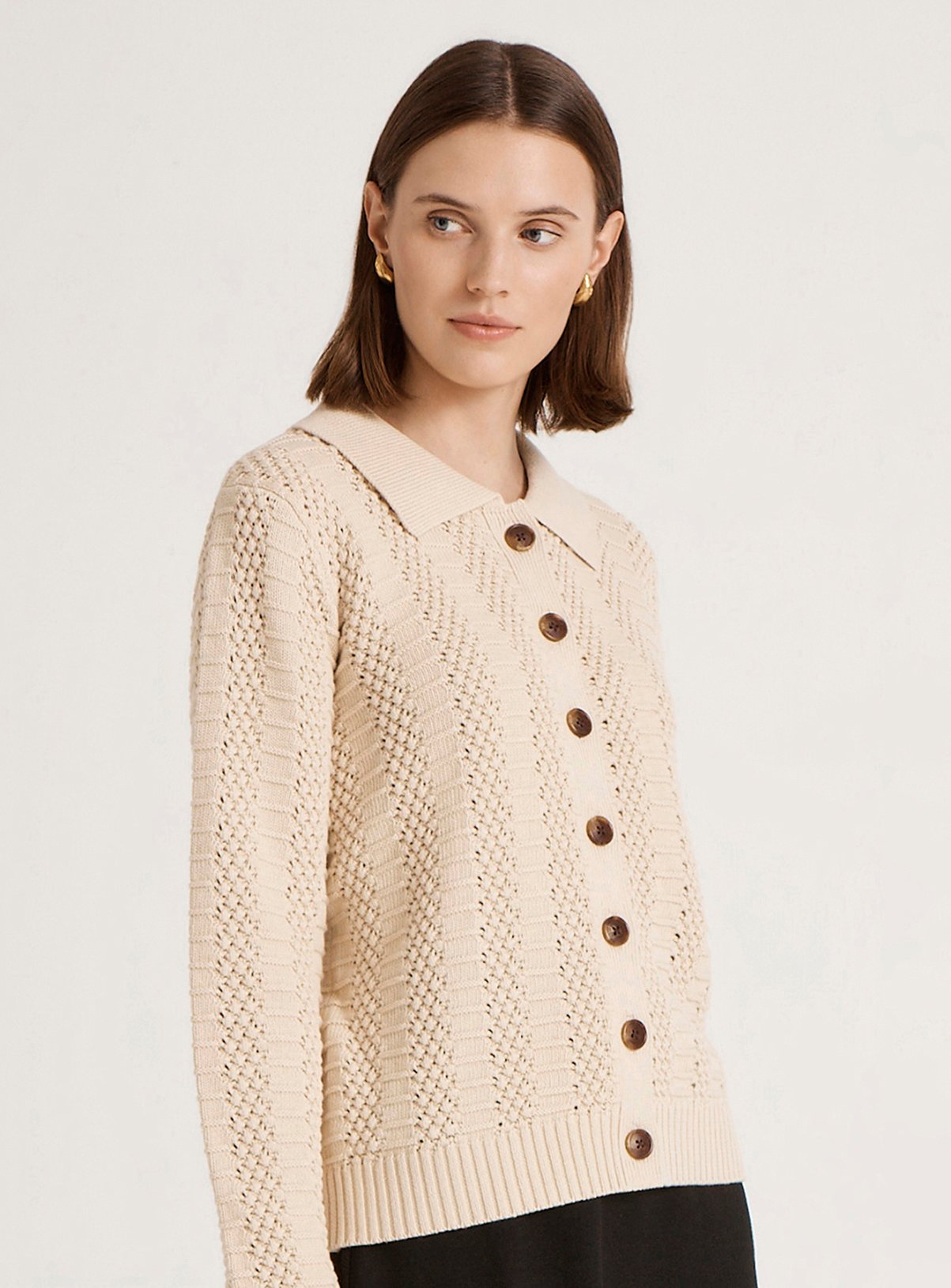 FINERY Emlyn Cardigan Oatmeal 14 - Image 2 thumbnail
