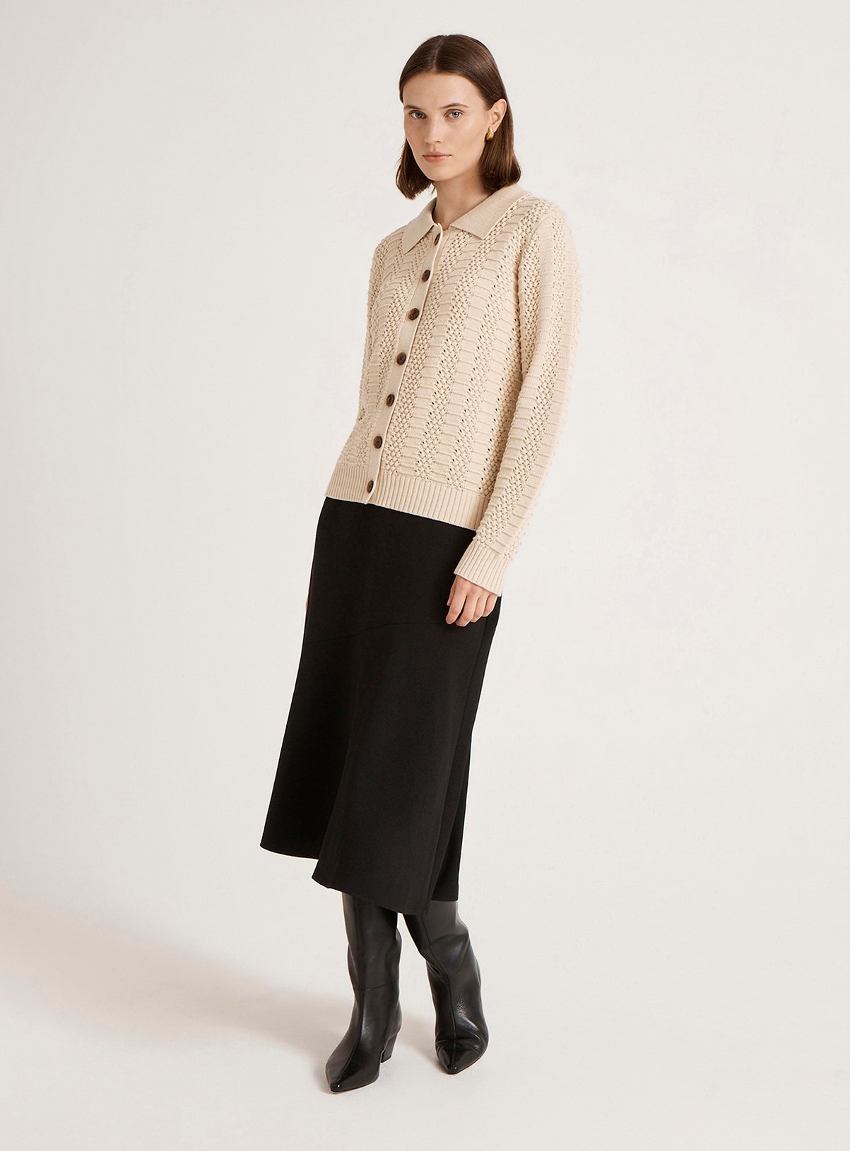 FINERY Emlyn Cardigan Oatmeal 14 - Image 3 thumbnail