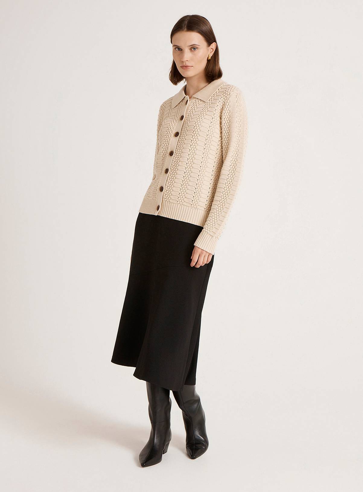 FINERY Emlyn Cardigan Oatmeal 14 - Image 3