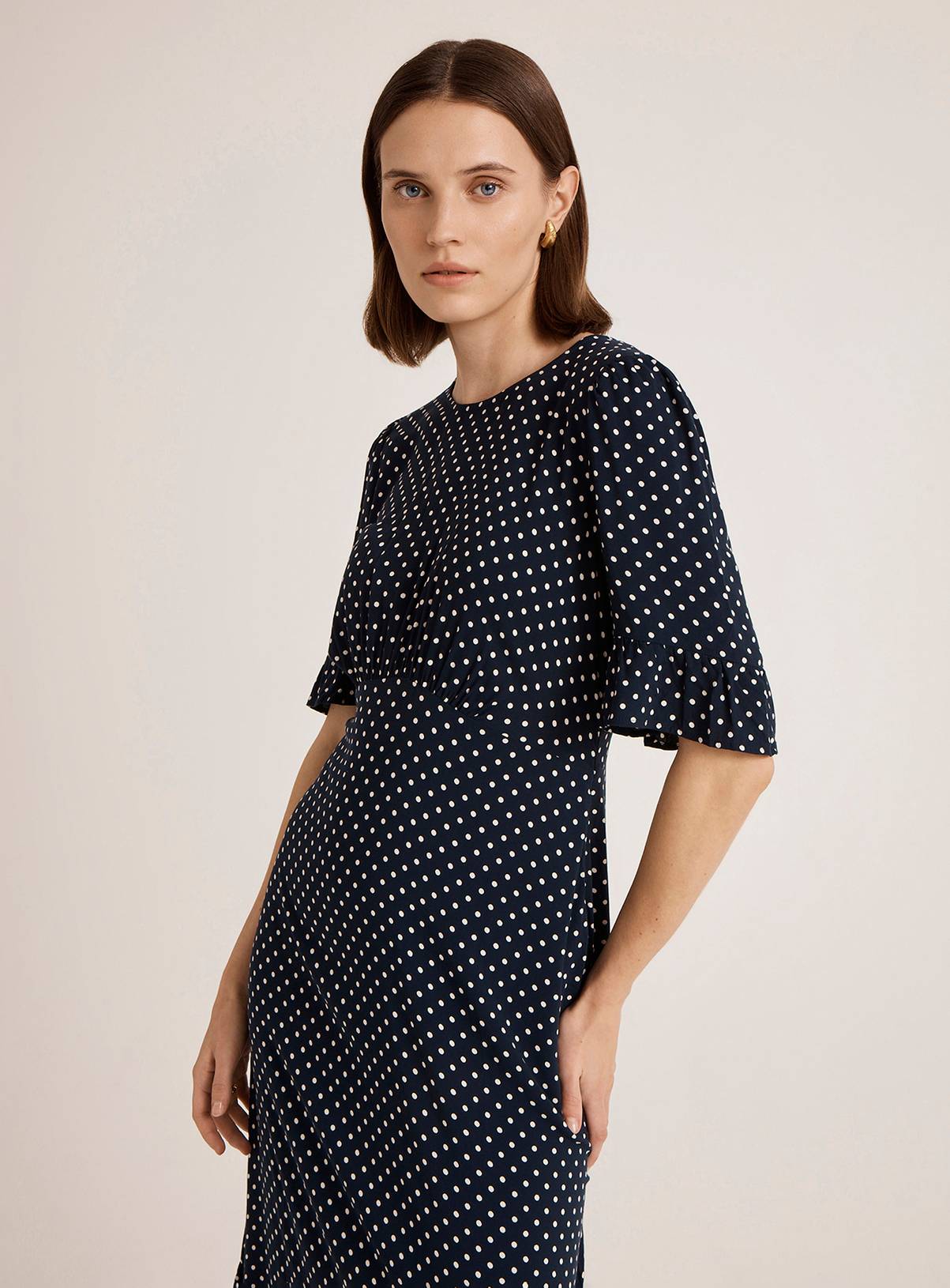 FINERY Sylvie Dress Navy Spot 22 - Image 3