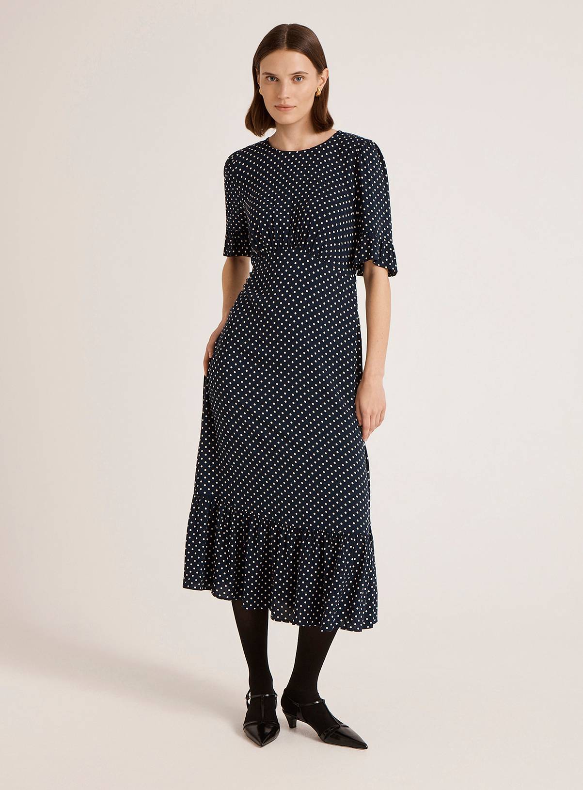 FINERY Sylvie Dress Navy Spot 22 - Image 4