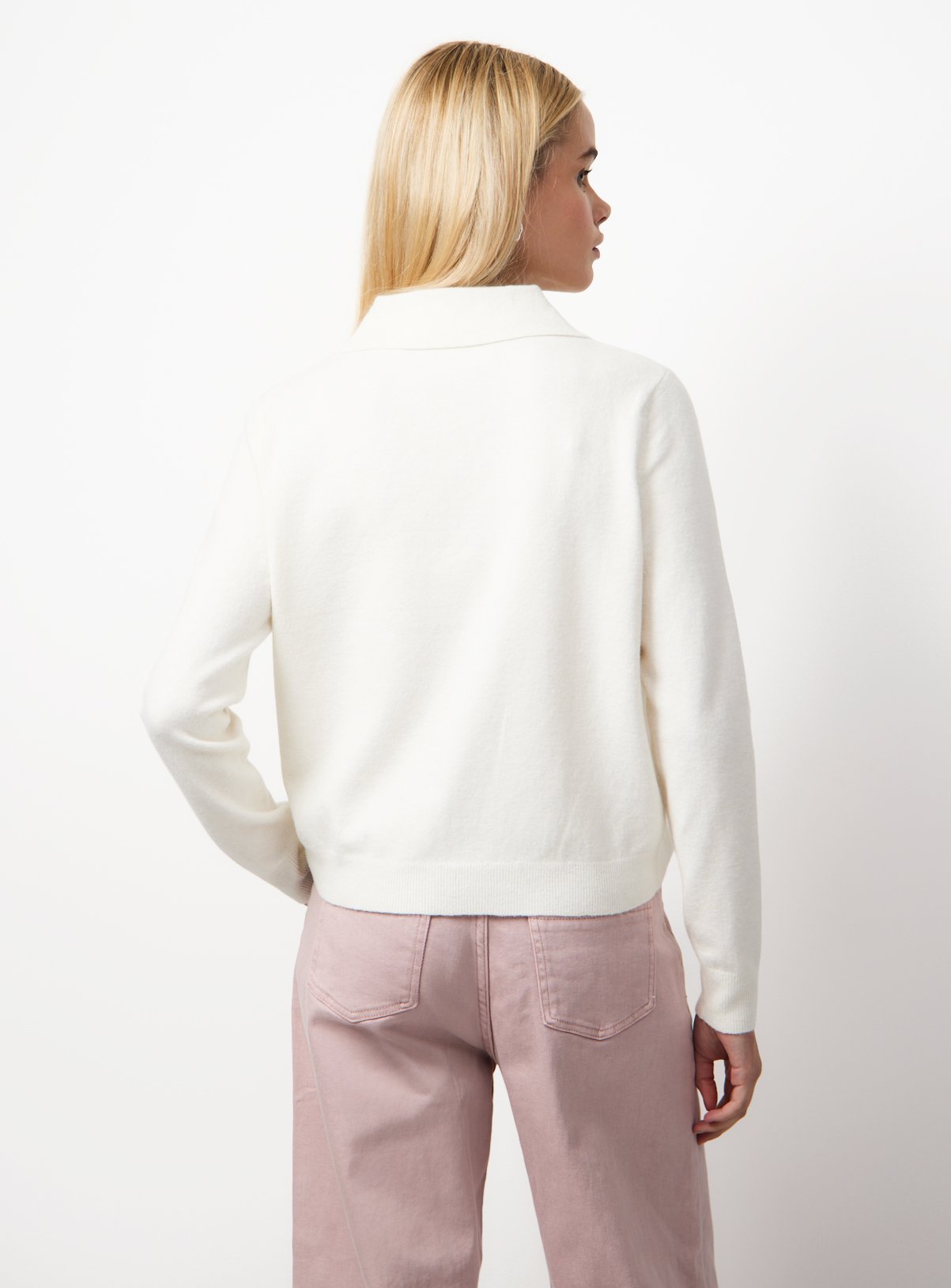 Cream Cosy Yarn Boxy Fit Collared Cardigan 8 - Image 4 thumbnail
