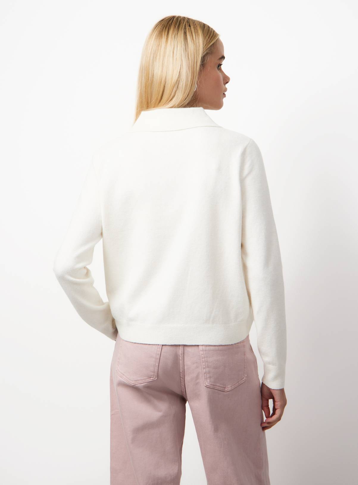 Cream Cosy Yarn Boxy Fit Collared Cardigan 8 - Image 4