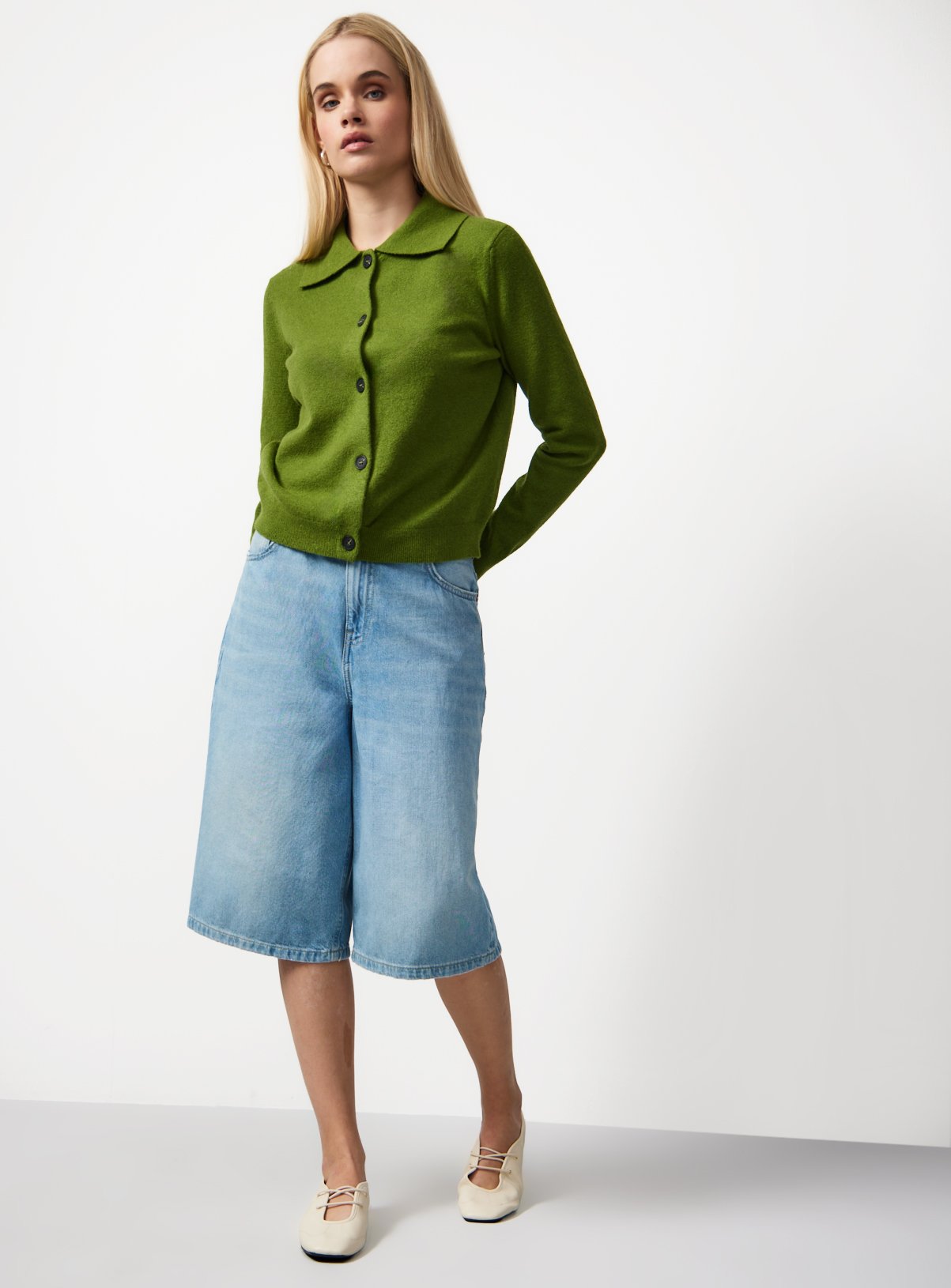 Green Cosy Yarn Boxy Fit Collared Cardigan 12 - Image 2 thumbnail
