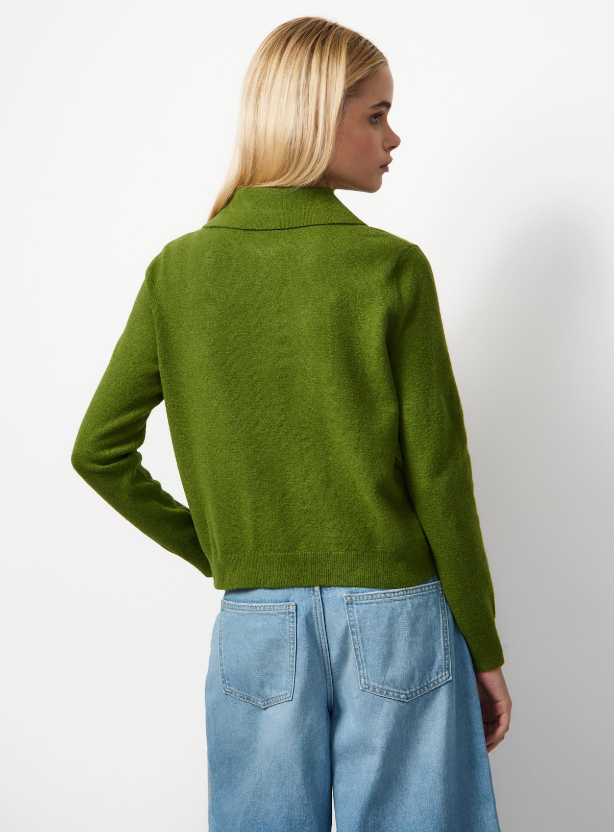 Green Cosy Yarn Boxy Fit Collared Cardigan 12 - Image 4 thumbnail