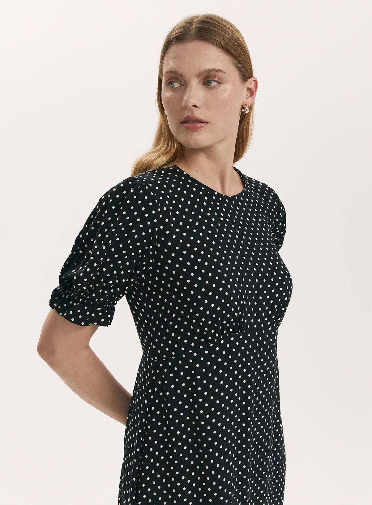 FINERY Mela Dress Black Polka Dot 20 - Image 3