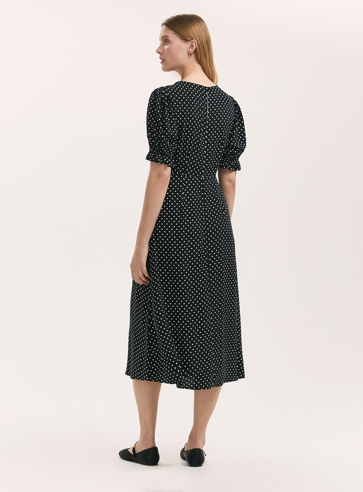 FINERY Mela Dress Black Polka Dot 20 - Image 4 thumbnail