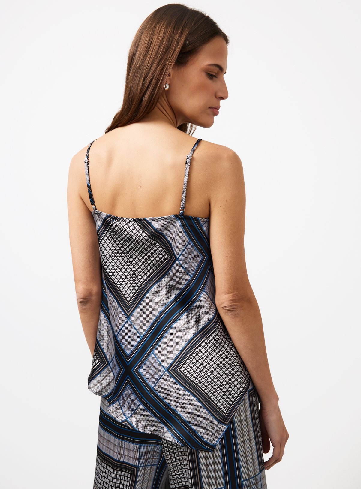 Navy Square Print Camisole Top 6 - Image 4 thumbnail