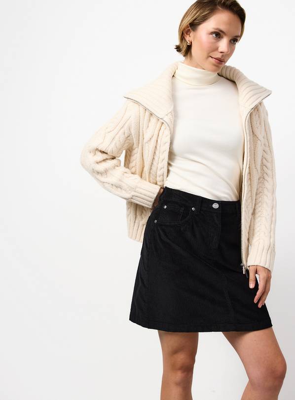Black Corduroy Mini Skirt  24