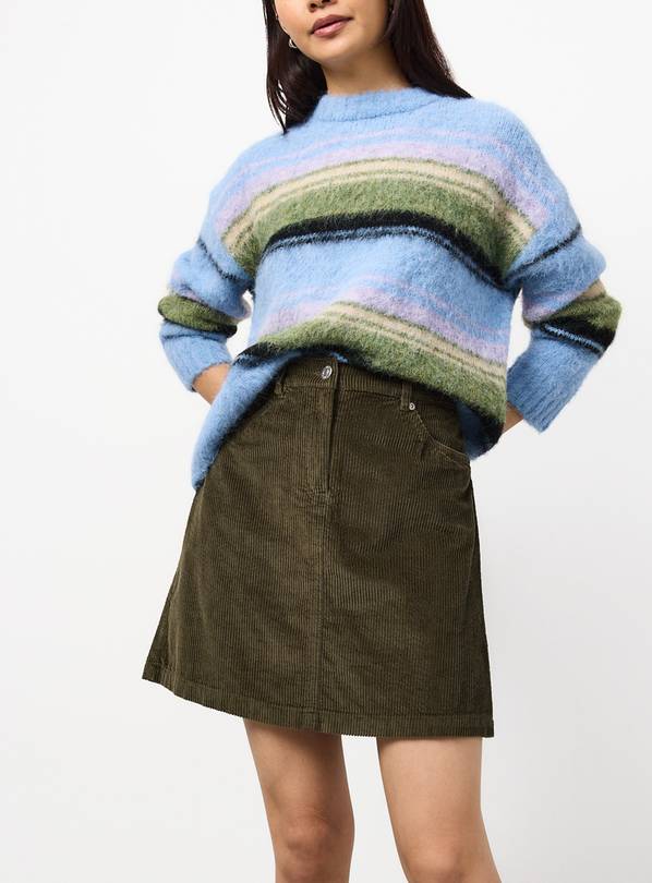 Khaki Corduroy Mini Skirt  24