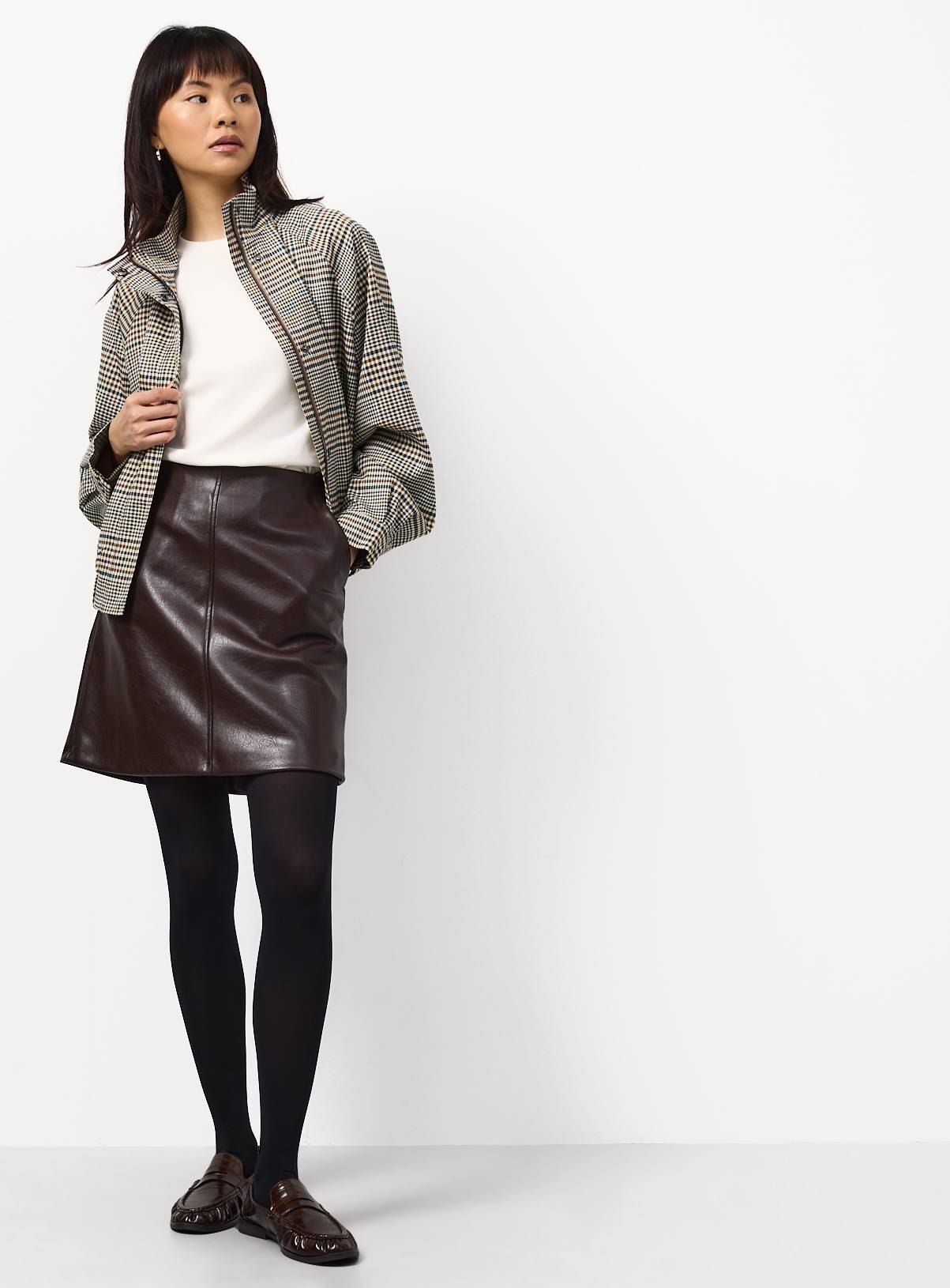 Brown PU mini skirt 12 - Image 2