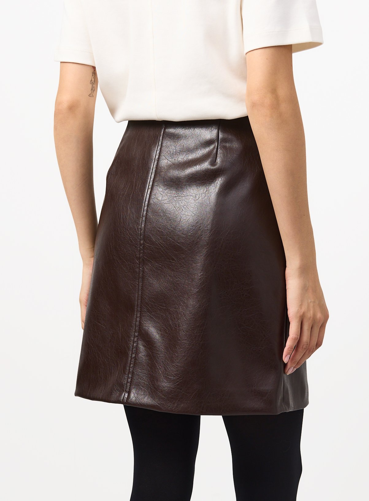Brown PU mini skirt 12 - Image 4 thumbnail