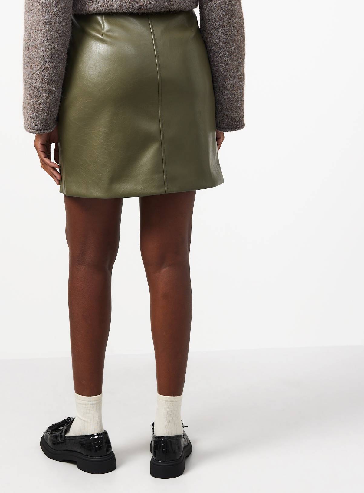 Green PU mini skirt 16 - Image 4