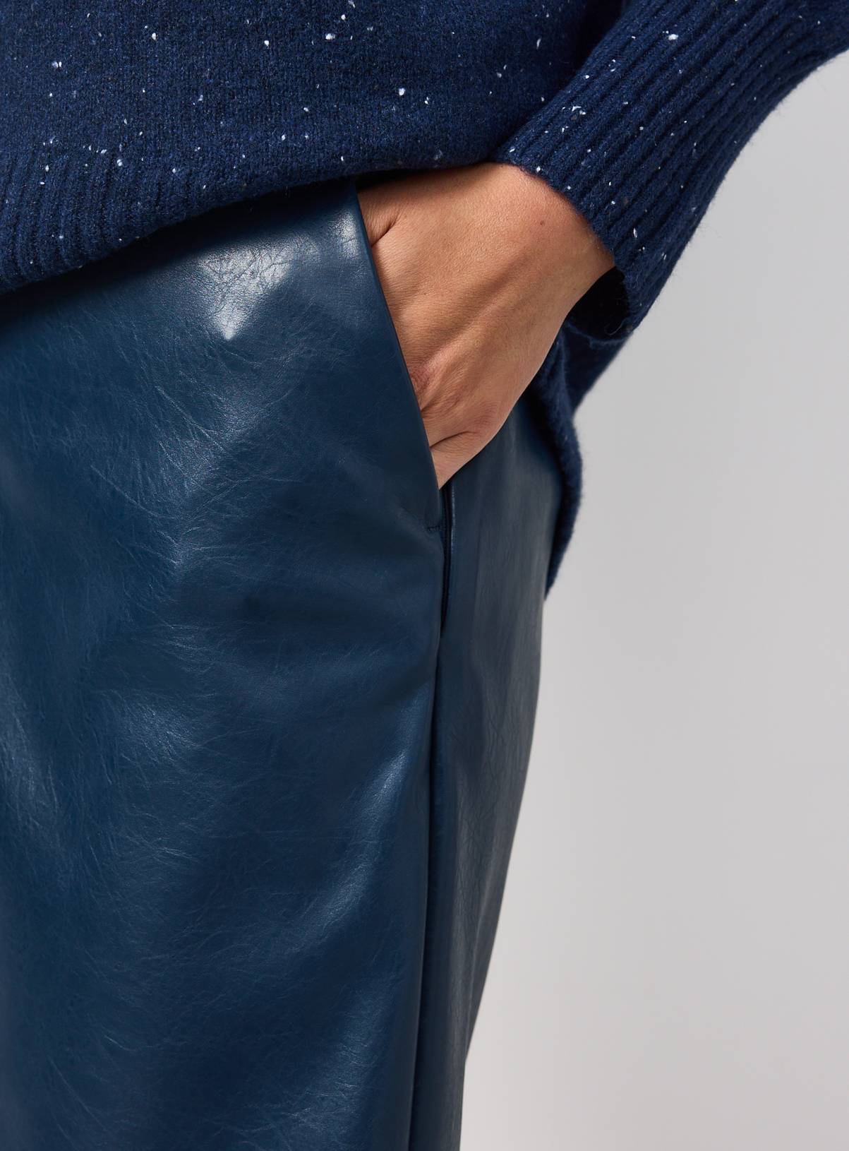 Navy PU mini skirt 14 - Image 3