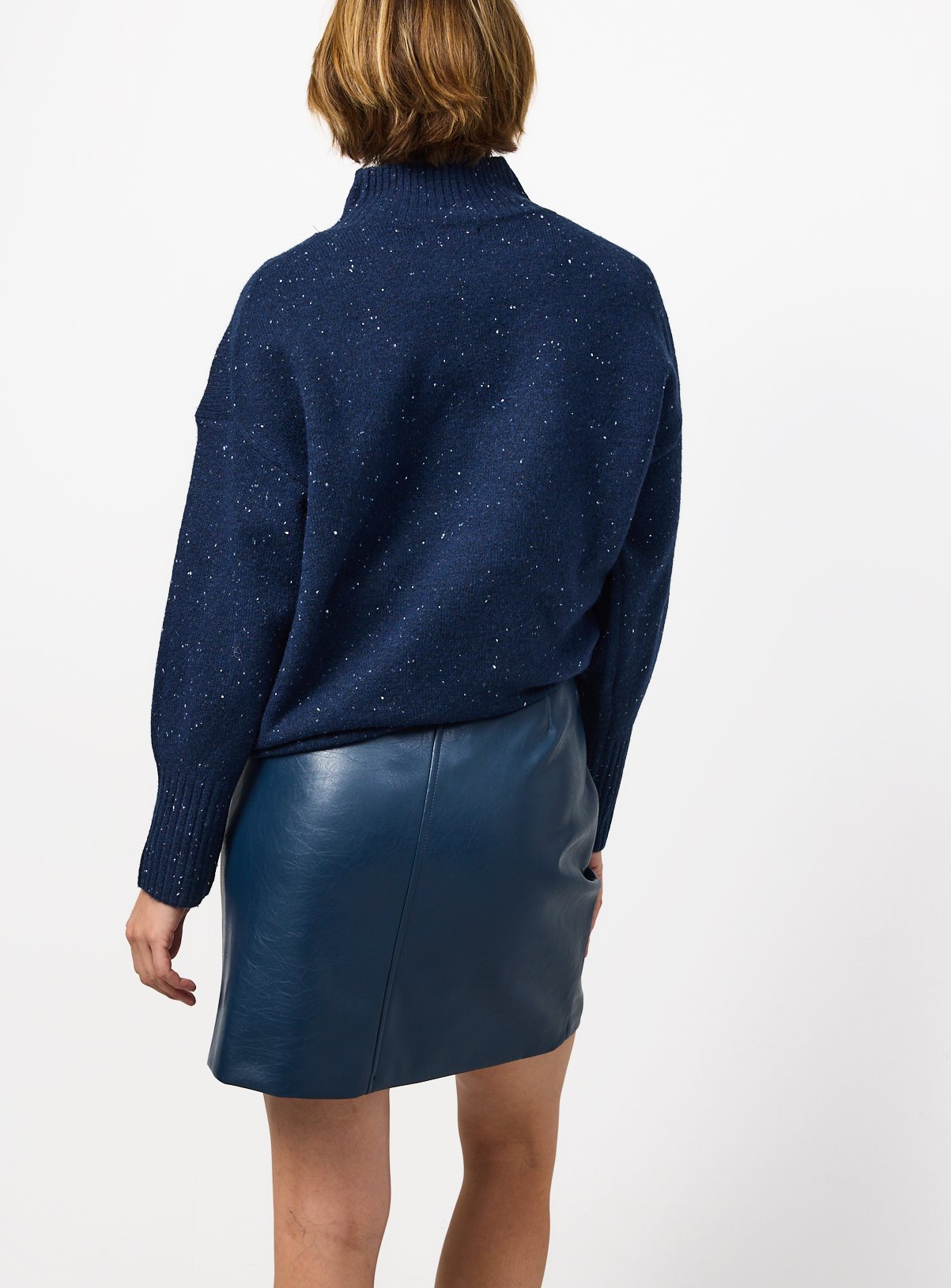 Navy PU mini skirt 14 - Image 4 thumbnail