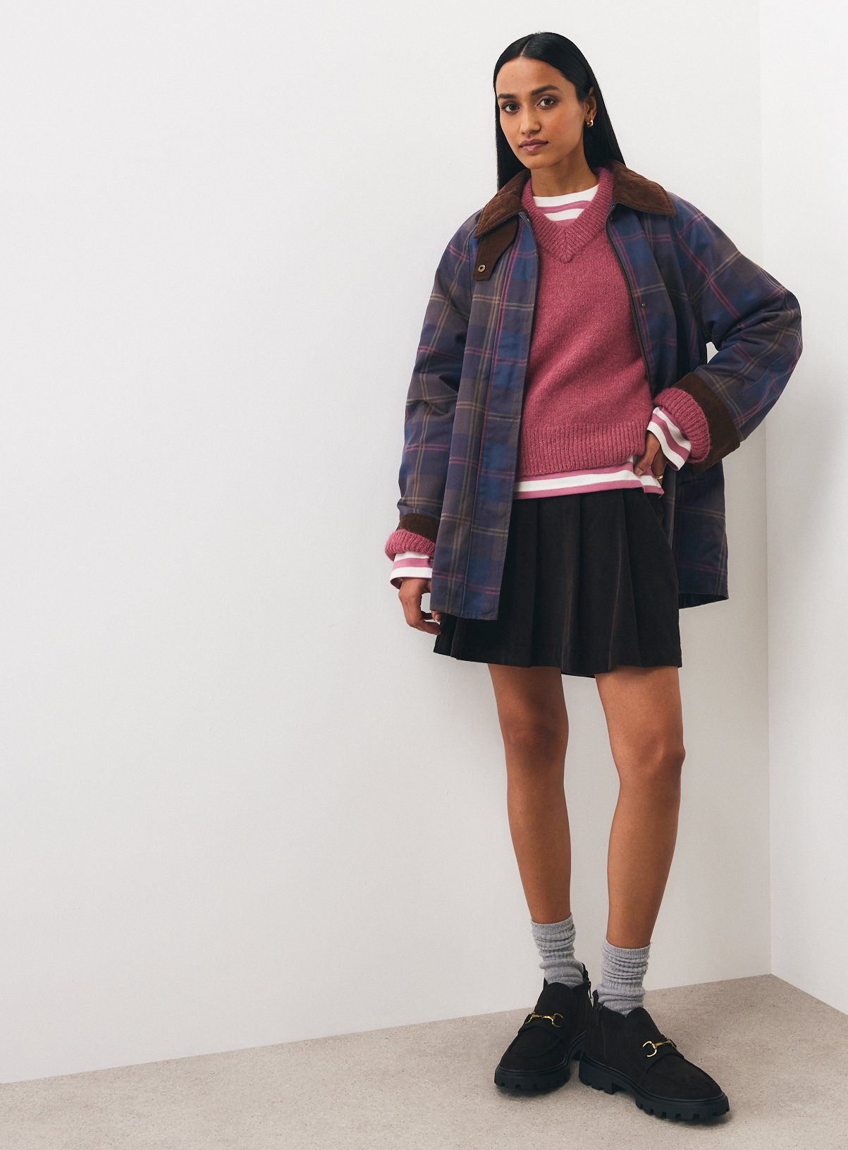 Brown Corduroy Kilt Mini Skirt 14 - Image 2 thumbnail