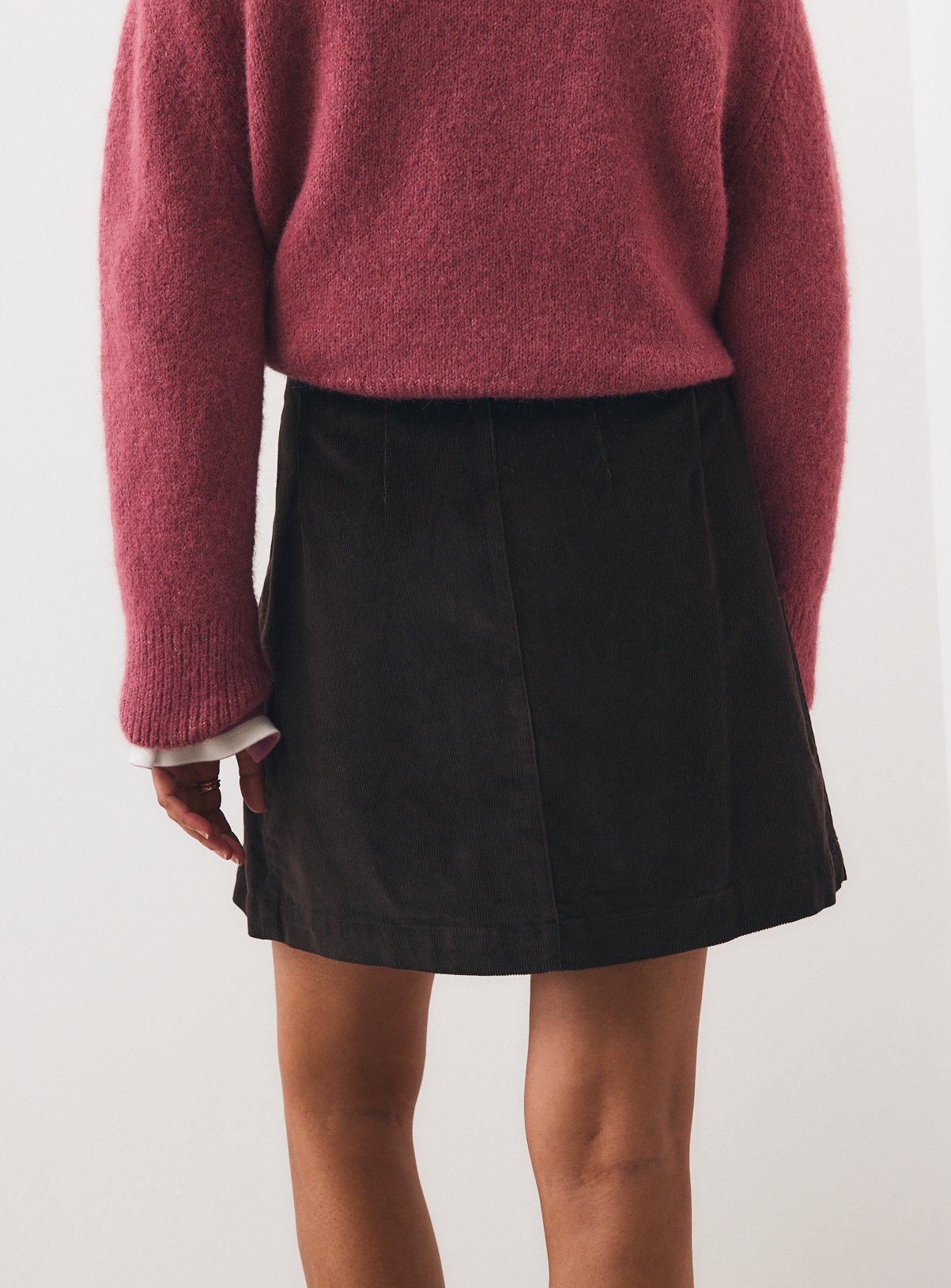 Brown Corduroy Kilt Mini Skirt 14 - Image 4 thumbnail