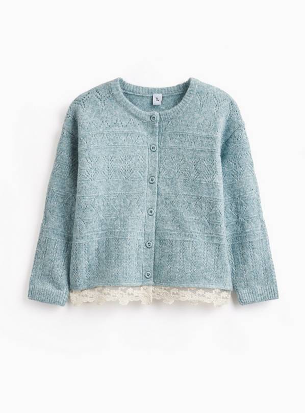 Blue Lace Hem Cardigan 2-3 years