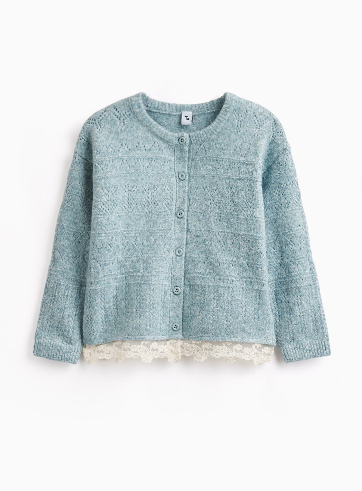 Blue Lace Hem Cardigan 7-8 years - Image 3 thumbnail