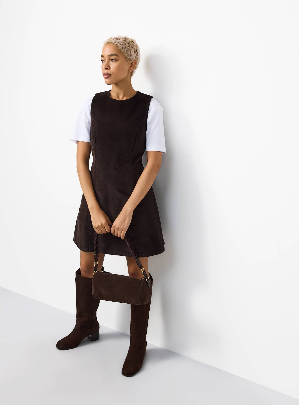 Brown Corduroy Sleeveless Mini Dress  22 - Image 2