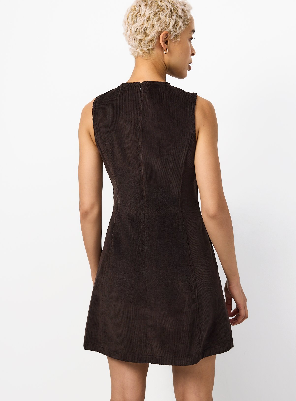 Brown Corduroy Sleeveless Mini Dress  22 - Image 4 thumbnail