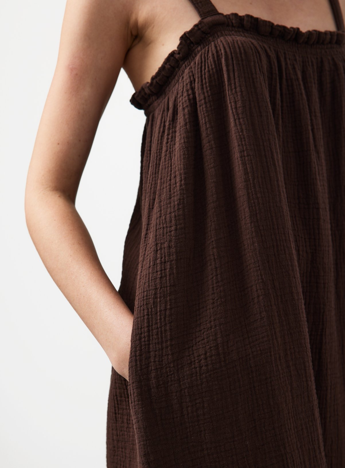 Brown Square Neck Sleeveless Cami Dress 14 - Image 3 thumbnail
