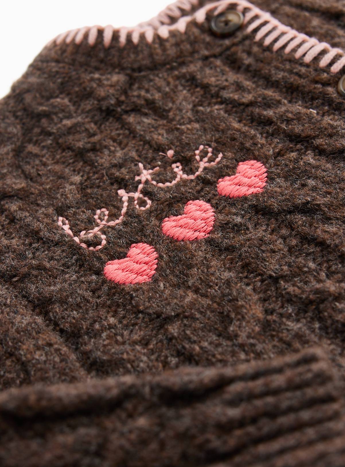 Brown Dog Stitch Detail Long Sleeve Cardigan 2-3 years - Image 2